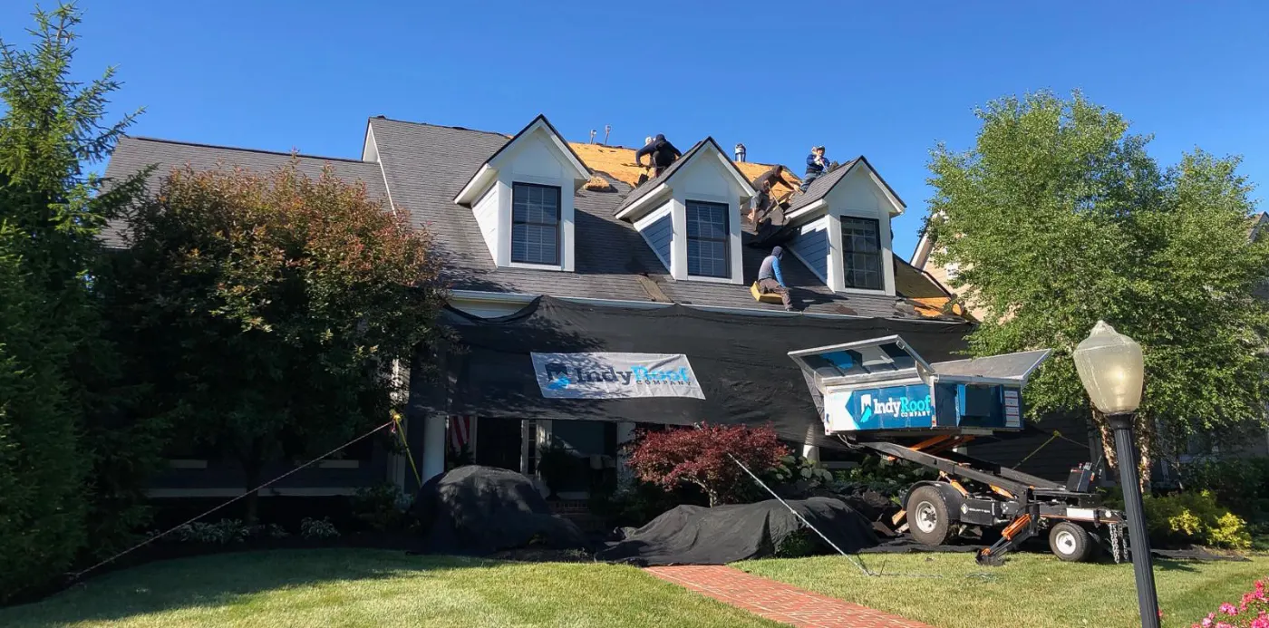 Commercial roof inspection documented in Whiteland